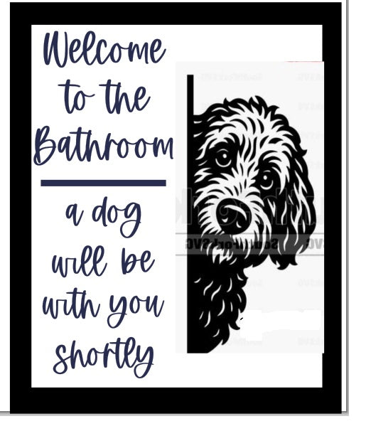 Bathroom dog signs