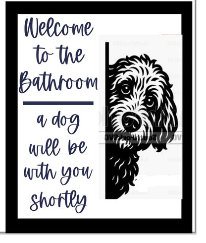 Bathroom dog signs