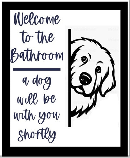 Bathroom dog signs