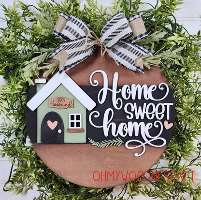 Home Sweet Home Door Round - 10.5 inches - DIY