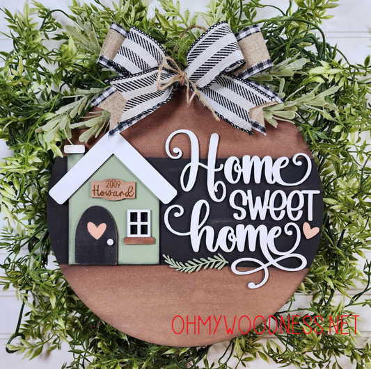 Home Sweet Home Door Round - 10.5 inches - DIY