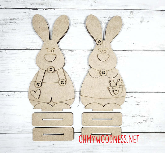 Bunny Couple Shelf Sitter - DIY