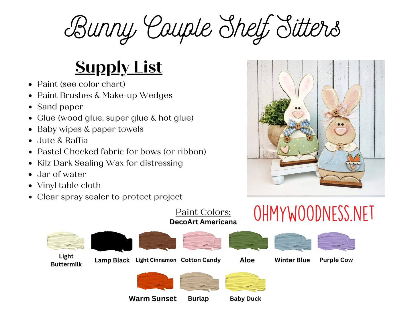 Bunny Couple Shelf Sitter - DIY