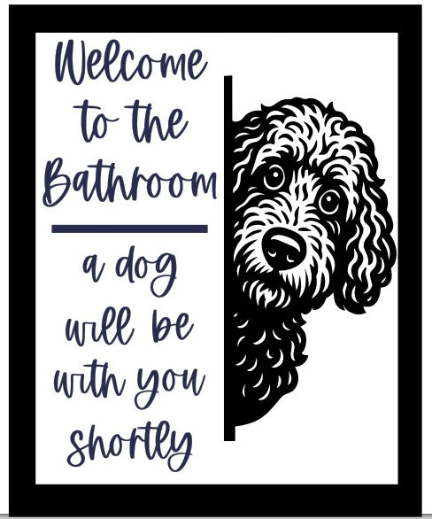Bathroom dog signs