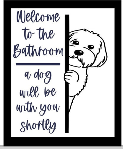 Bathroom dog signs