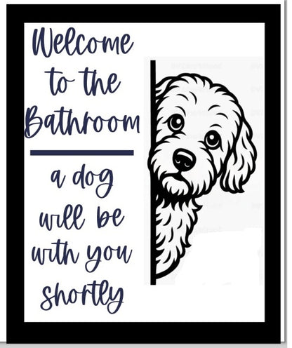 Bathroom dog signs