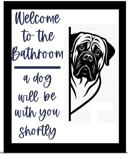 Bathroom dog signs
