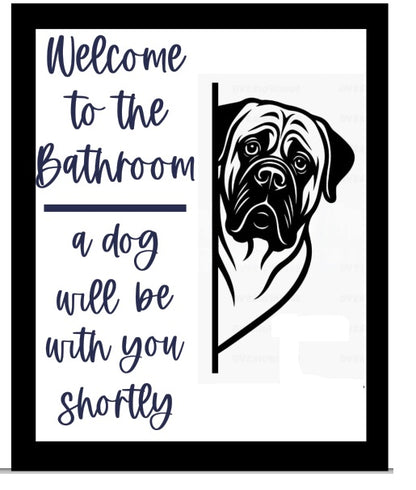 Bathroom dog signs