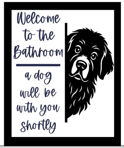 Bathroom dog signs