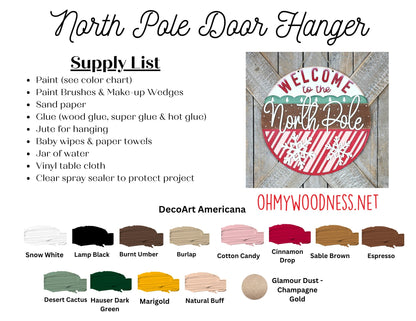 Welcome to the North Pole Round Door Hanger - 10.5 inches - DIY