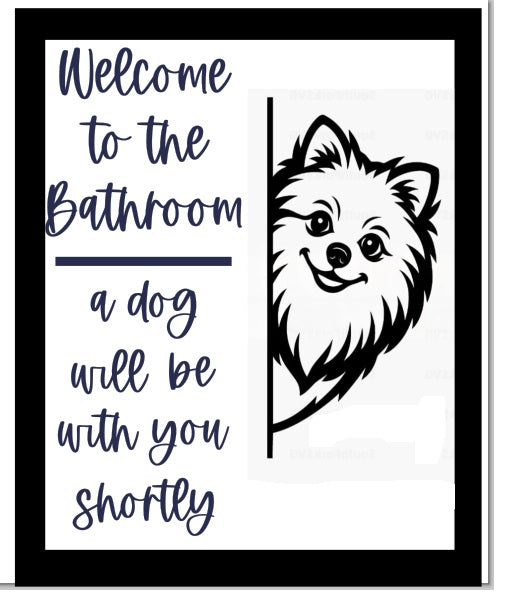 Bathroom dog signs