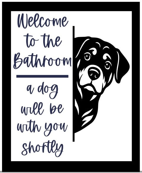 Bathroom dog signs
