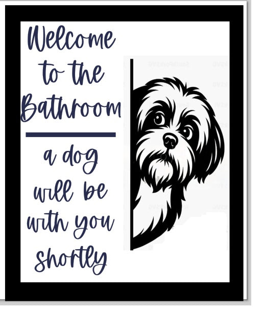 Bathroom dog signs