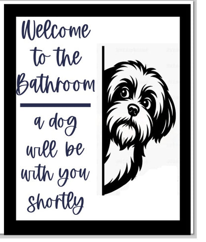 Bathroom dog signs
