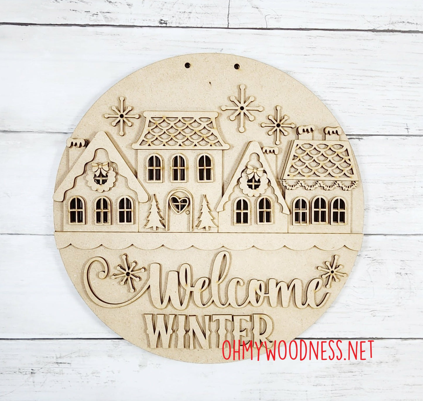 Welcome to Winter Round Door Hanger - 10.5 inches - DIY