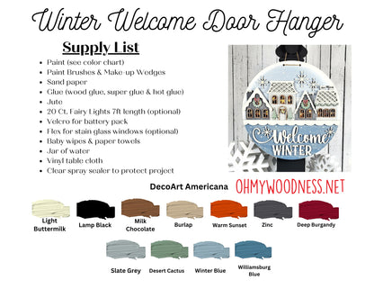 Welcome to Winter Round Door Hanger - 10.5 inches - DIY